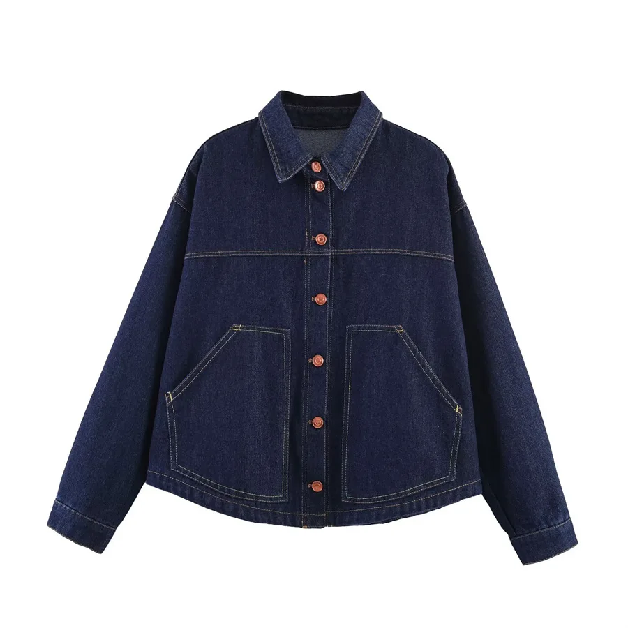 Withered Women's 2026 new European and American style simple and fashionable versatile denim jacket top