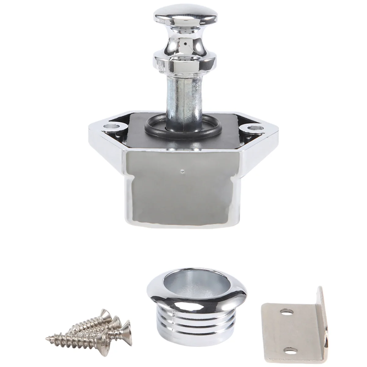 

B64C10 Pcs Push Button Keyless Lock Latch Cupboard Caravan Lock for RV Drawer Cabinet Doors Thickness 15-27mm