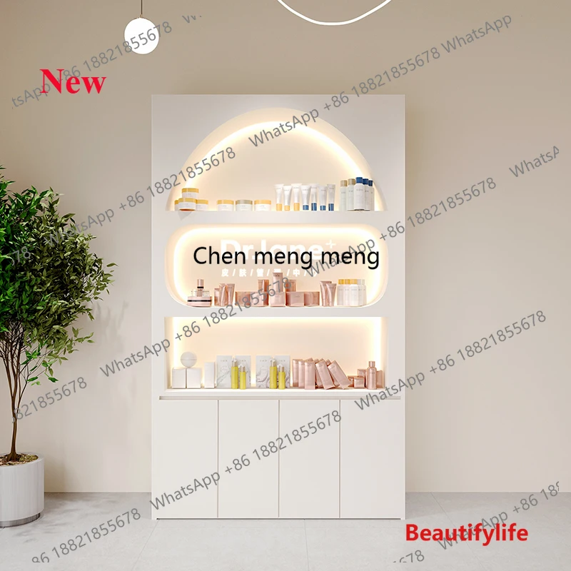 a55 Nordic Luxury Cosmetics Display Cabinet Modern Minimalist Beauty Salon Skin Care Products Shelf Salon Furniture Creativity