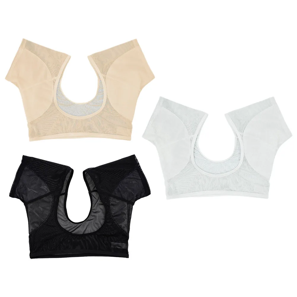 

3pcs Underarm Vest Washable Breathable Armpit Sweat Proof Protector Lightweight Summer Liner For Yoga Running Volleyball Women