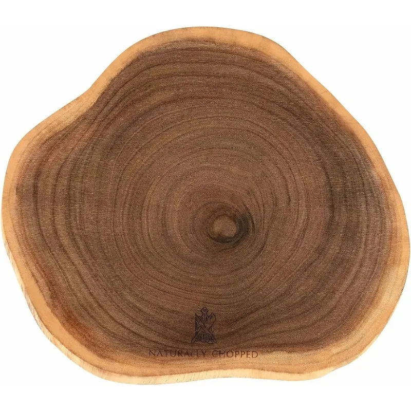 

Extra-Large Live-Edge Acacia Wood Cutting Board – Naturally Chopped Rustic Wooden Charcuterie Board, Durable Chopping Block