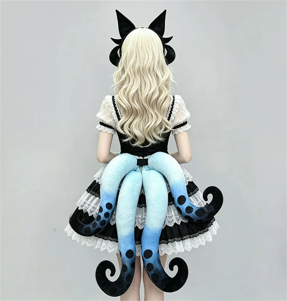 Horror Siren Demon Tentacle Tail Dark Octopus Sea Monster Cosplay Prop for Anime Convention, Fantasy Creature Costume Accessory