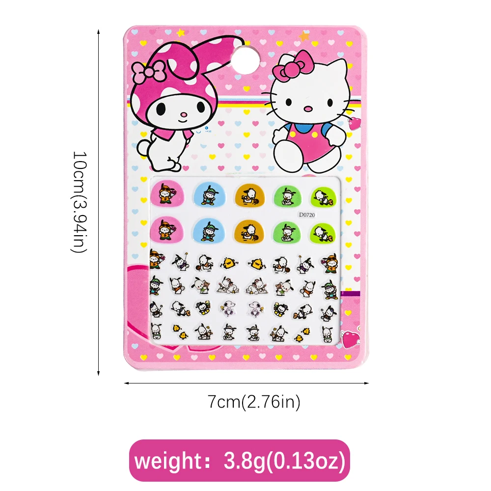 5 pz/set Hello Kitty 3D Adesivi Per Unghie Cute Cartoon Melody Unghie Finte Nail Art Decor Kawaii Anime Decalcomanie Ragazza Bambino Regali di Festa