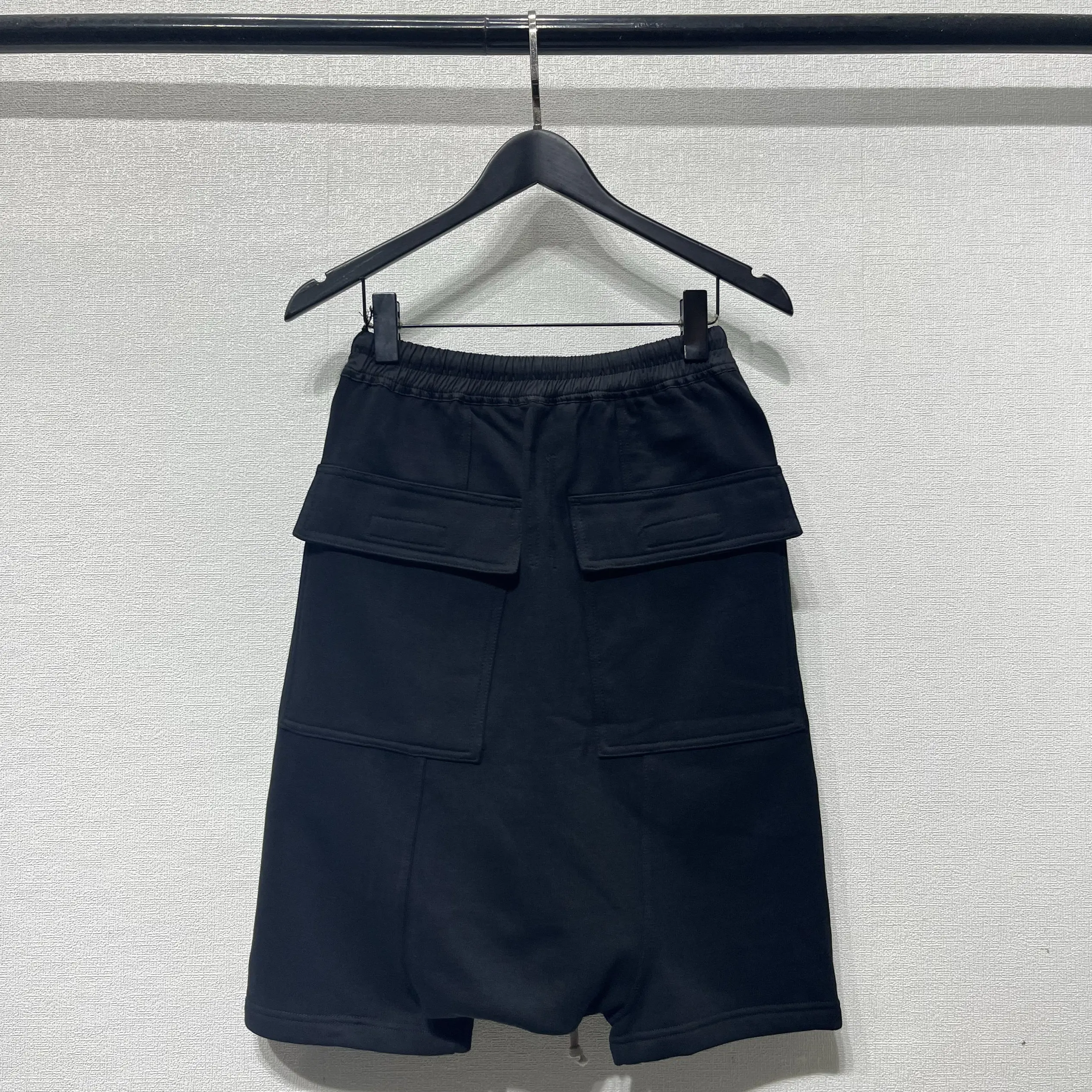Summer Dark Style Hip Hop Low Crotch Loose Fit Elastic Waist Harem Shorts Casual Five-Point Pants for Men