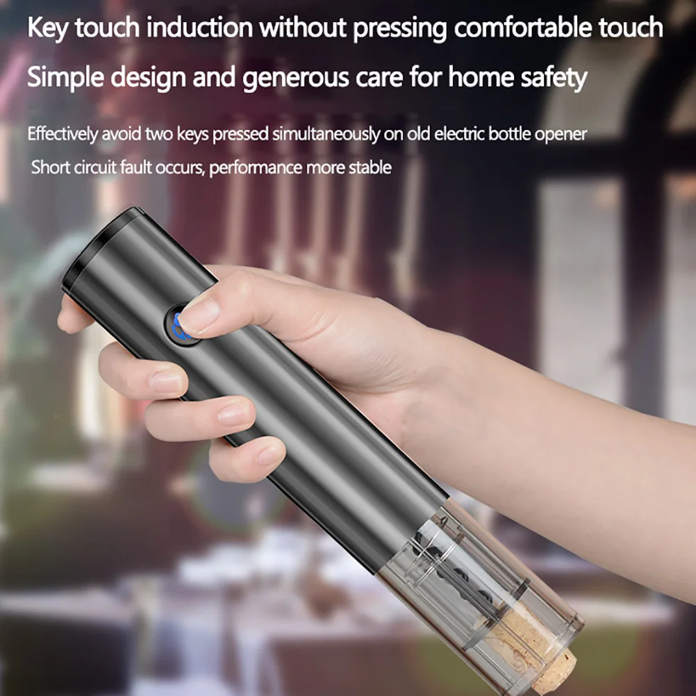 Electric Wine Opener Power Display Rechargeable Wine Bottle Opener with Foil Cutter for Home Kitchen Party Electric Wine Opener
