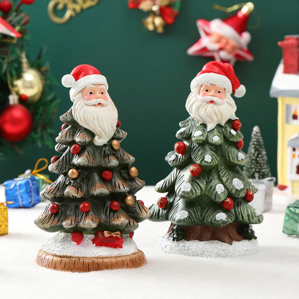 Unique Mini Resin Christmas Tree Decoration Perfect for Enhancing Your Holiday Atmosphere at Home or Workplace