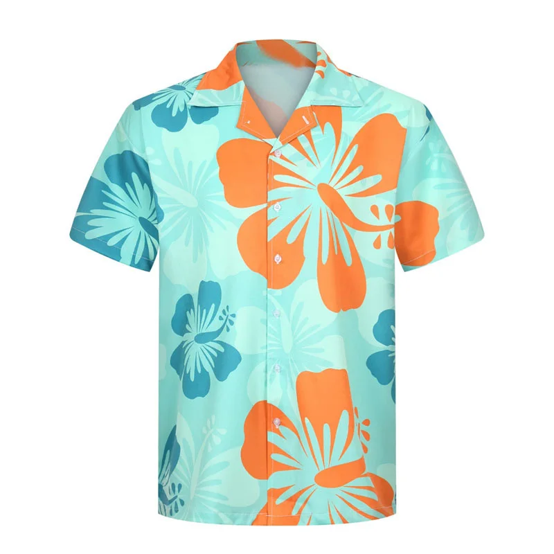 Men\'s Hawaiian shirt pattern shirt 3D printed short sleeved summer beach shirt casual vacation comfortable and breathable