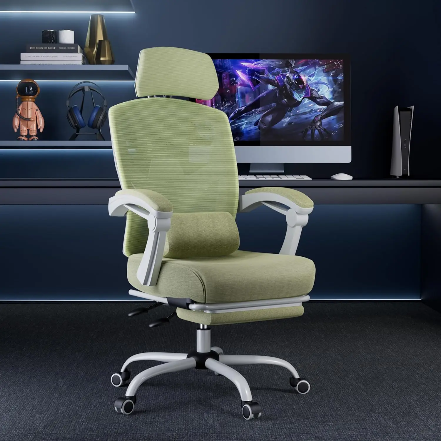 Office Computer Desk Chair, Gaming Chairs for Adults, High-Back Mesh Rolling Swivel Reclining Chairs with Wheels, Comfortabl