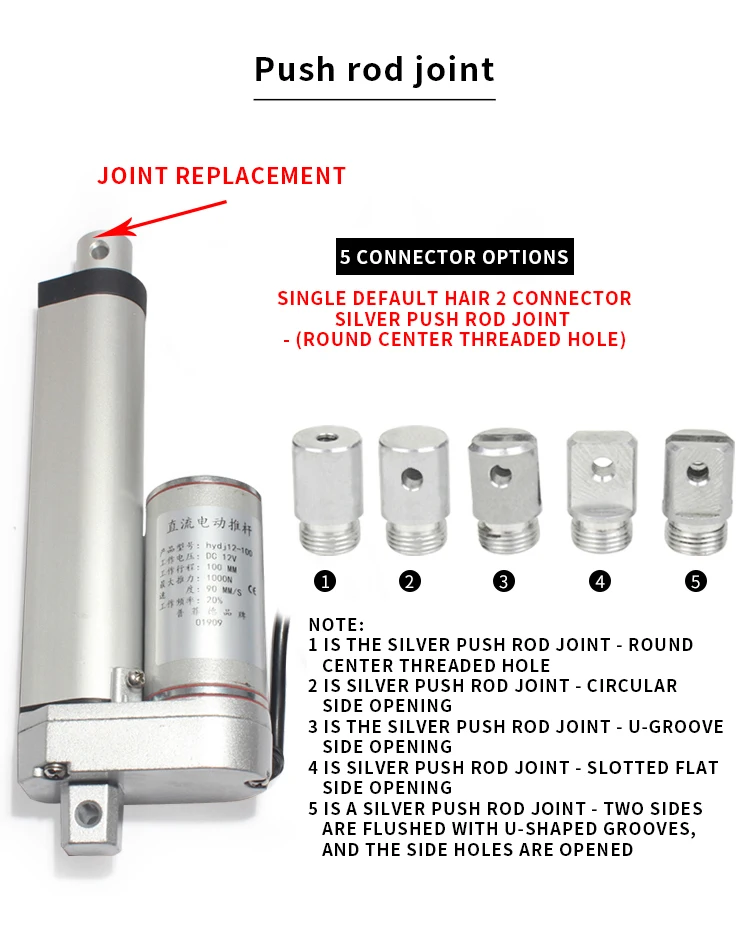 Linear Actuator Electric Motor with Bracelet 12V DC 20MM 30mm 40MM 50mm 100mm Stroke 24V Window Opener 100N 300N 500N 700N 1000N