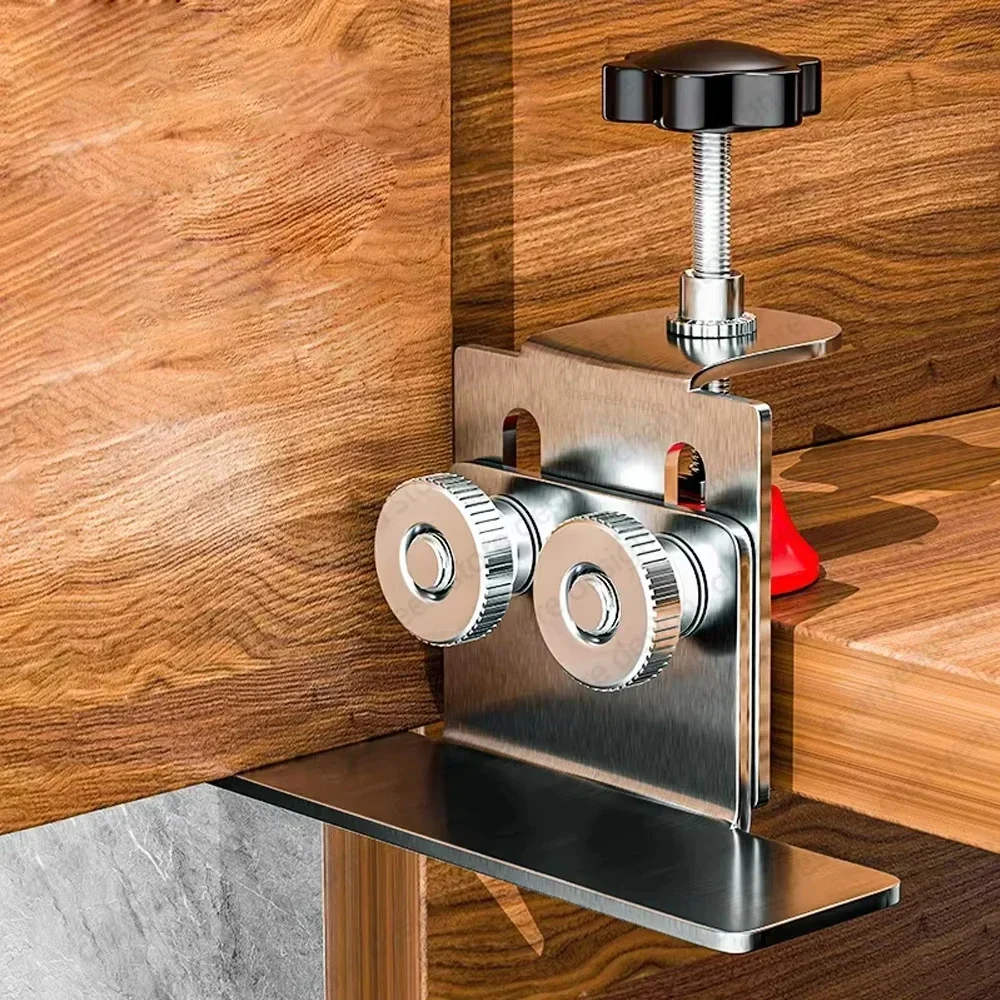 Cabinet Door Mounting Jig, Stainless Steel Frame Clamp for Woodworking, Hidden Door Support, Household Cabinet Installation Tool