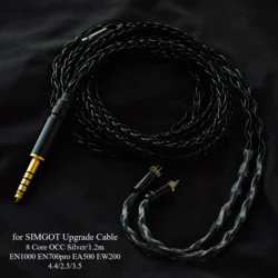 SIMGOT Earphones Cables 8 Core OCC Plated Upgrade Cable Headphones Wire 3.5MM for SIMGOT EM2R EM1 MT1PRO EN1000 EN700pro EK3
