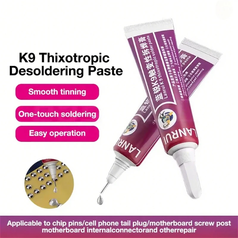 

Паста для распайки Lanrui K9 Thixotropic, припой с низким дымом для гнезда для гибкого кабеля, среднеслойный кислородный ремонт и печатная плата
