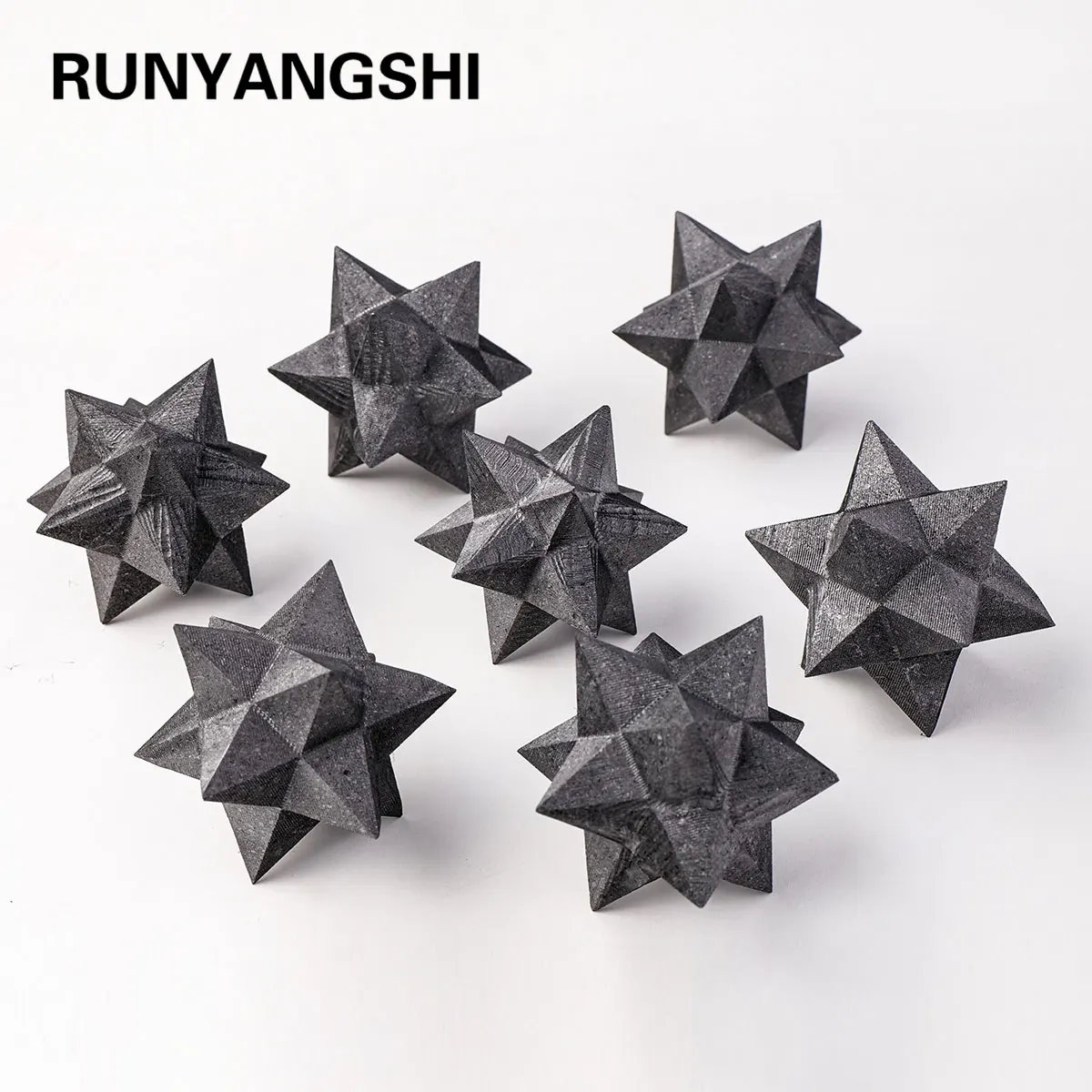 1PC Natural Shungite Crystal Melkaba Pentagram Quartz Healing Stone Chakra Reiki for Home Decor And Crafts
