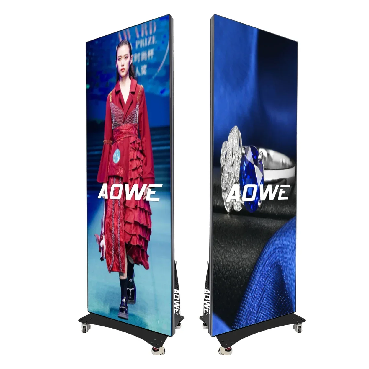 AOWE Digital Poster Led Screen Outdoor Indoor Led Display P1.8 P2 P2.5 P3 4g Wifi Usb Movable Mirror Poster Led Display Screen