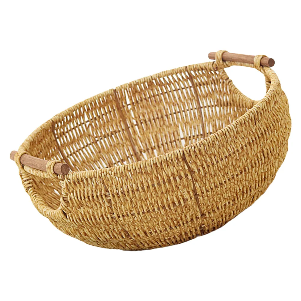 

Egg Basket Storage Baskets Knitting for Organizing Imitation Rattan Bread Household Container Plastic Child