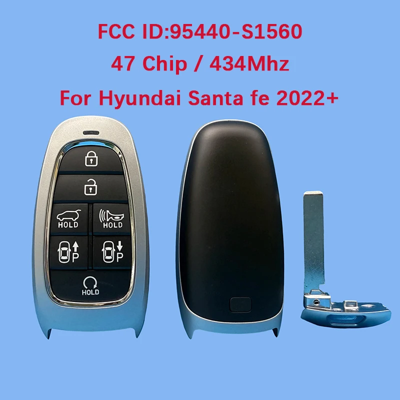 

CN020261 Послепродажный 7-кнопочный смарт-ключ с дистанционным управлением 47 чипов 433 МГц FCC ID 95440-S1560 для Hyundai Santa Fe 2021