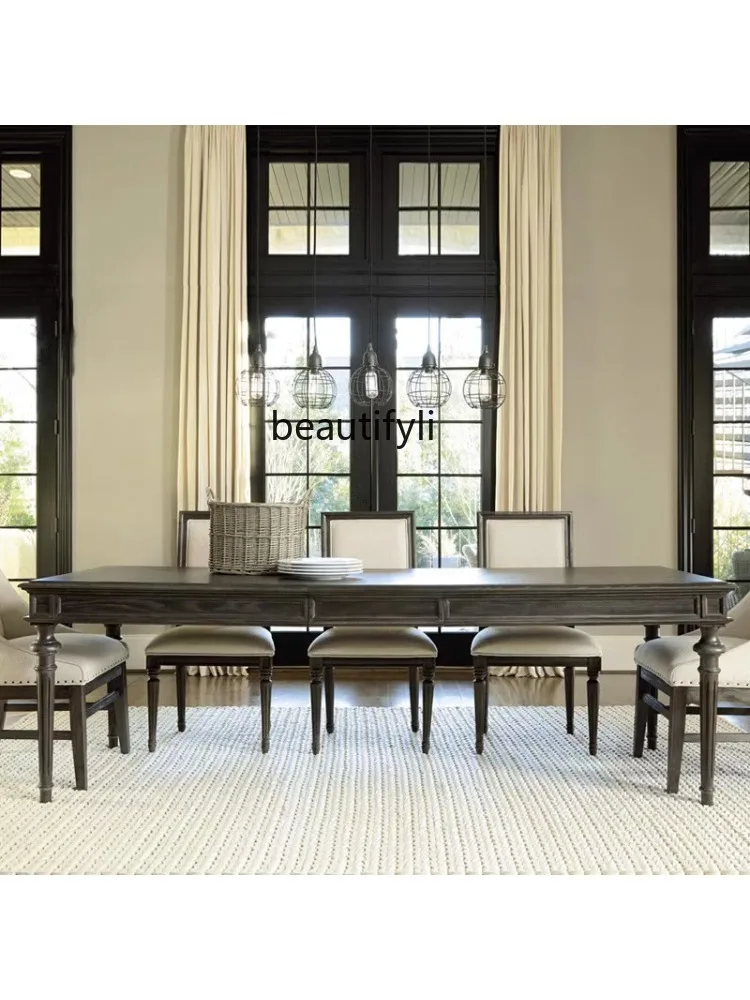 American Country Retro Vintage Conference Table Creative Rectangle Office Table Simple