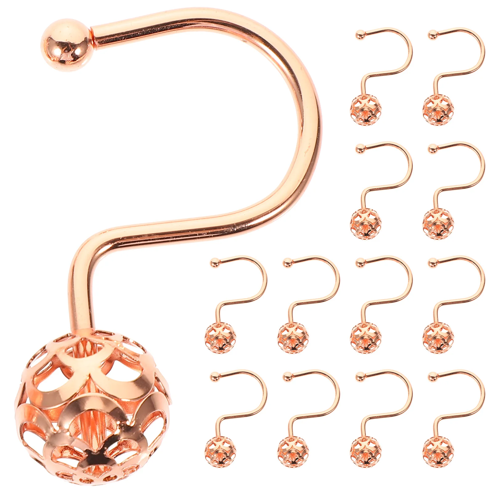 12Pcs Shower Curtain Hooks Metal Rustproof Easy Slide Bright Colors Bathroom Curtain Rod Rings Hangers