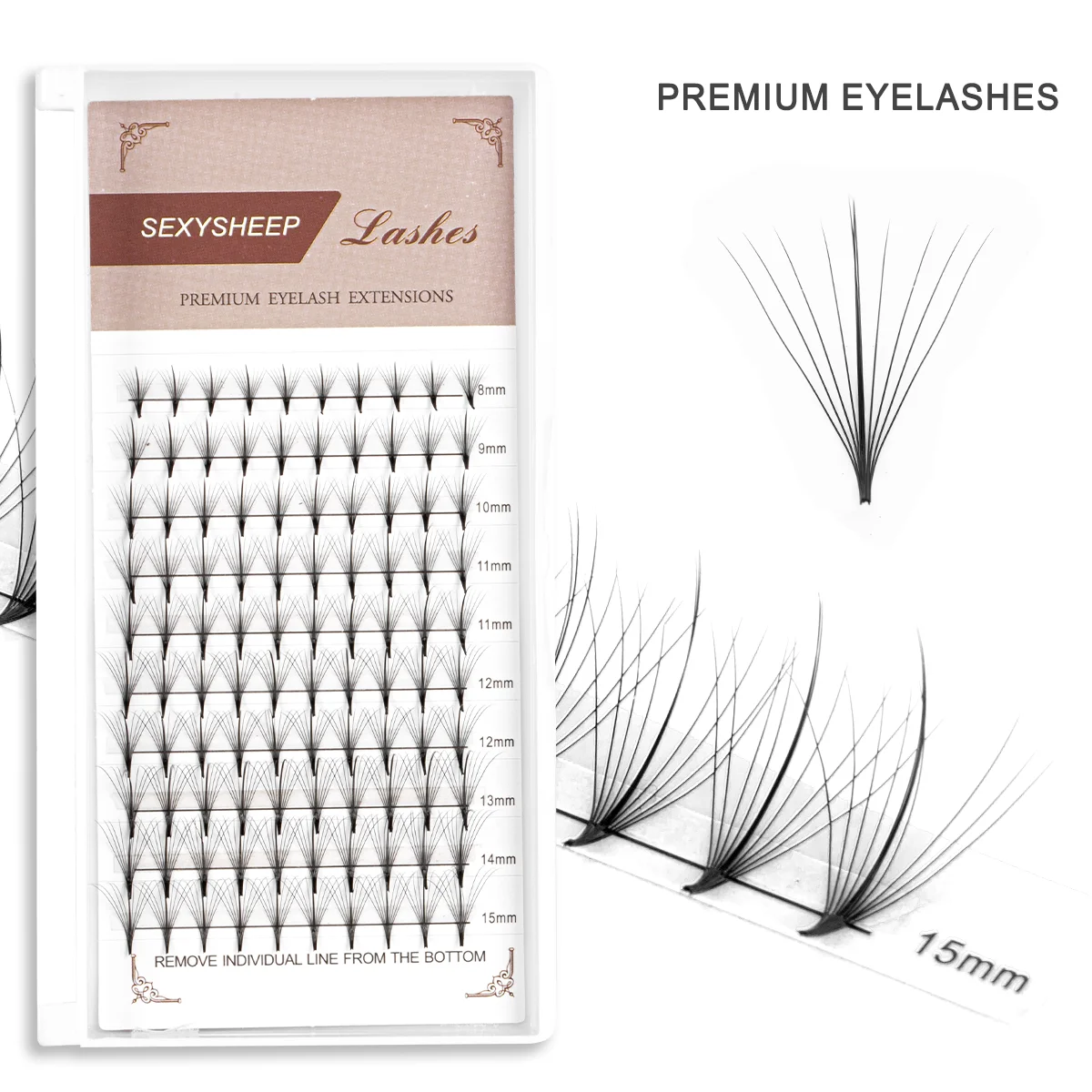 個別つけまつげ ソフトブラック 8-15mm 混合長さ ナチュラルエクステンション C/Dカール マンガアイ ソフトテクスチャまつげ