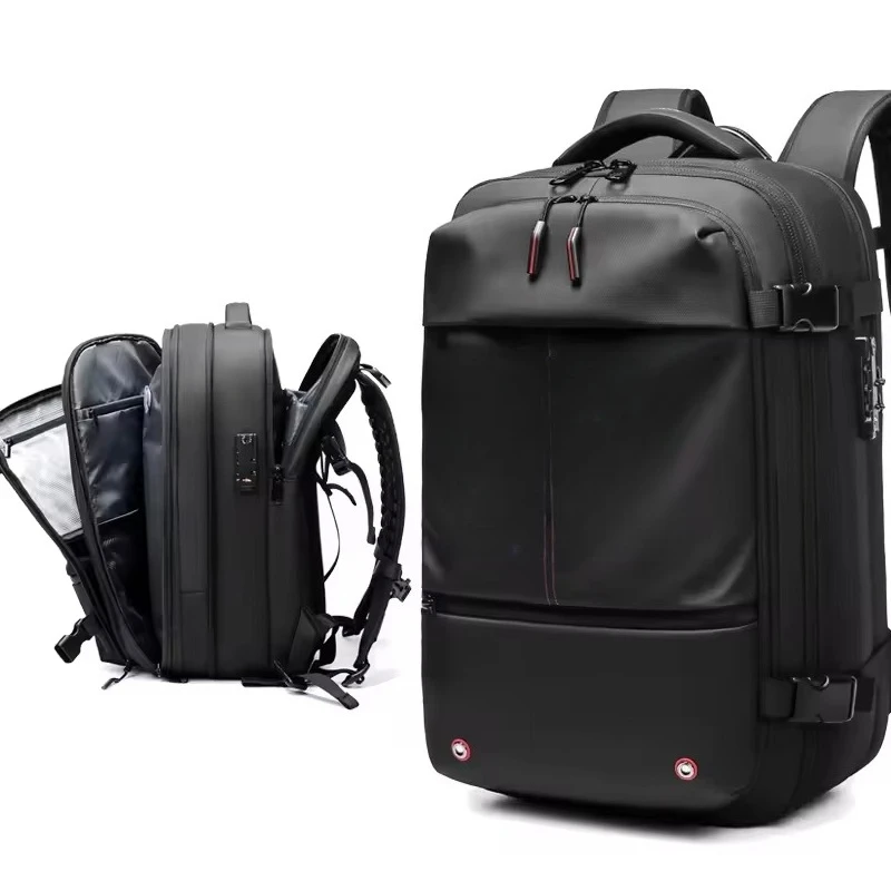 Unisex recreational sports backpack with wet pocket vacuum compression technology for travel and air travel bags