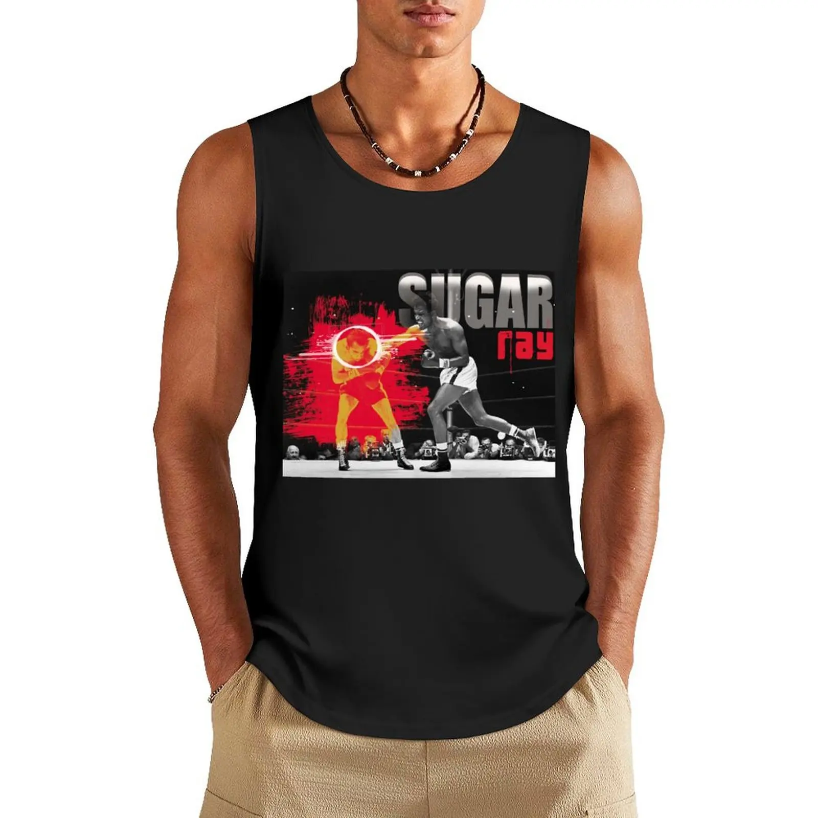 sugar ray robinson 2 Tank Top basketball gym t-shirts Men's gym articles cool things