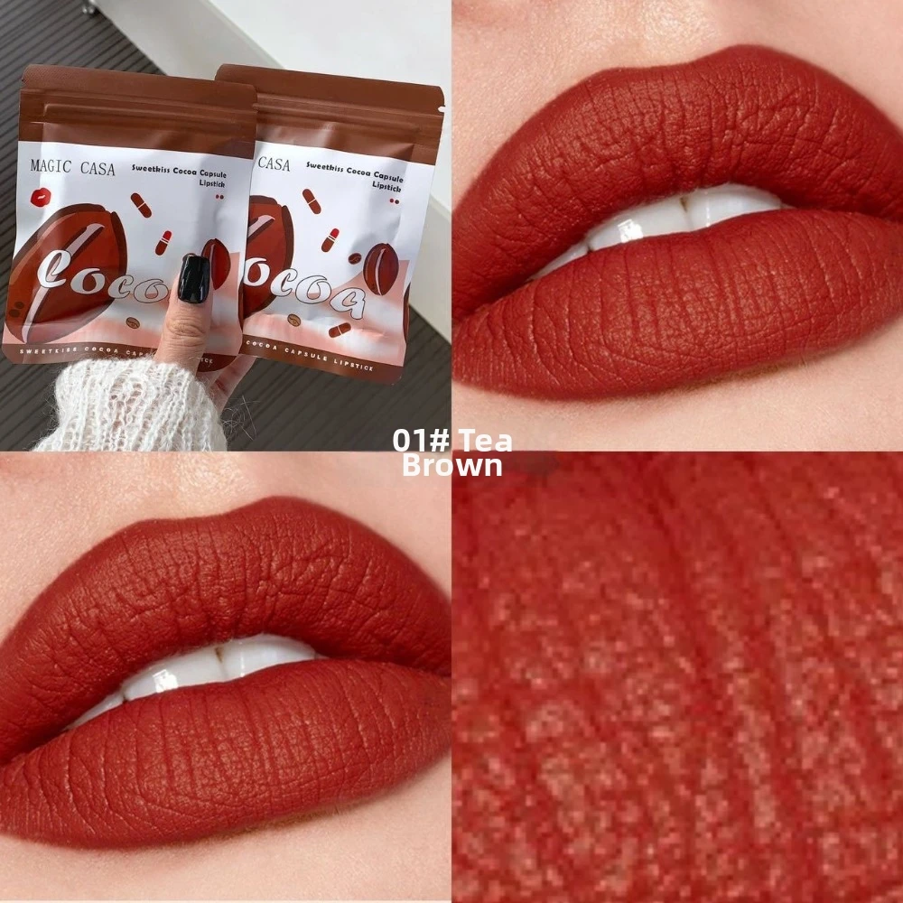 10 Colors Capsule Lipstick Kit Non-Sticky Texture Velvet Matte Finish Mini Lipstick Set Long Lasting Waterproof