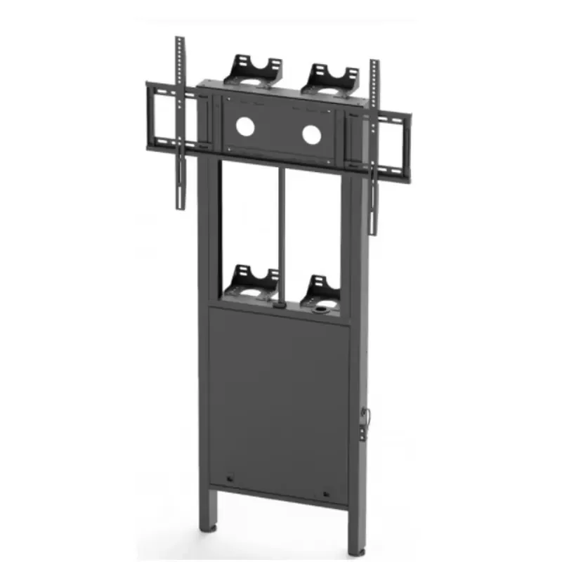 Heavy Duty Electric TV Stand Floor Mount Mobile Cart for 32 to 86 Inch Screens Steel Structure with Wheels Max Load 120kg