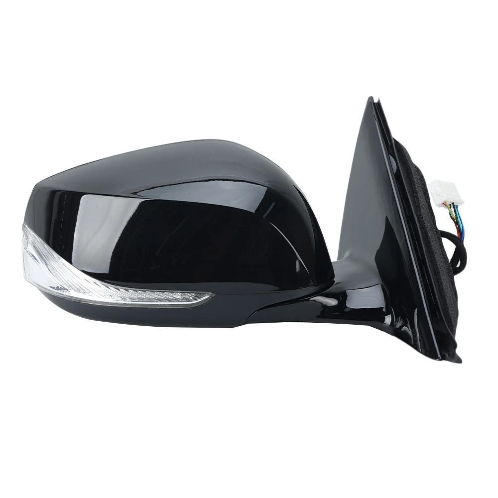 7 Wire Door Side Mirror Assembly，Infiniti Q50 2014 2015-2021 Gloss Black With Turn Signal Wing Door Mirror Car Accessories
