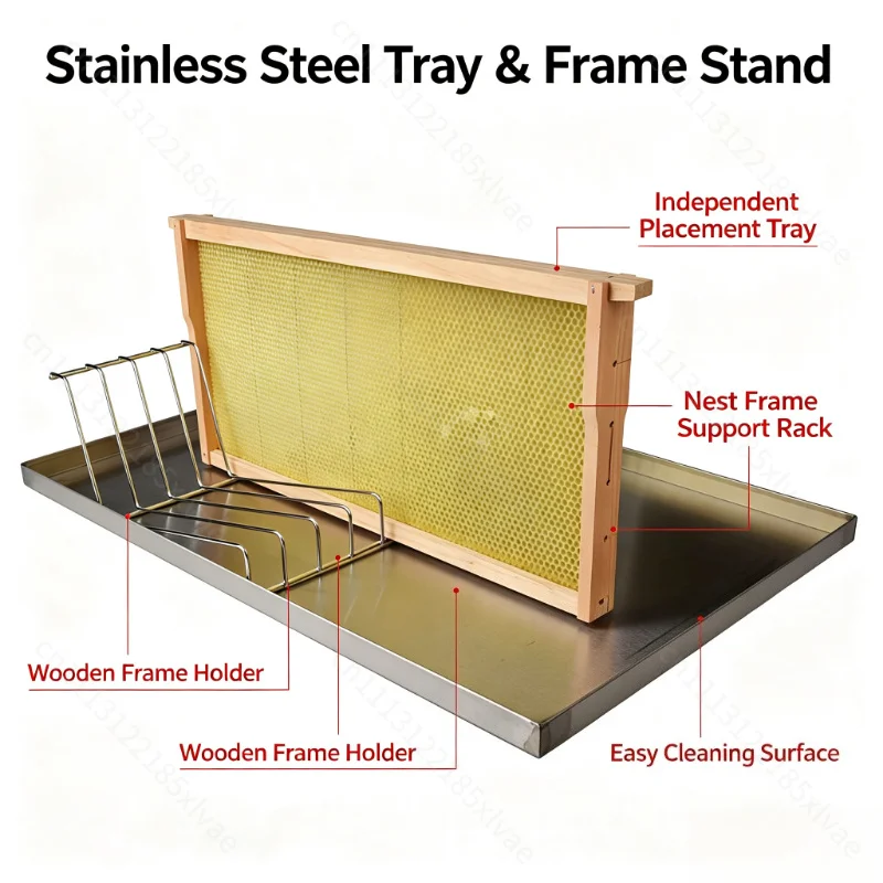 For Large Capacity Plastic Honey Uncapping Tray with Stainless Steel Frame, Honey Filter Beekeeping Tool FT13