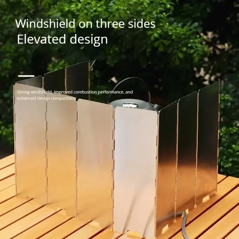 Outdoor Gas Stove Windshield Thickened Folding Cassette Stove Windshield (8pcs) image 4