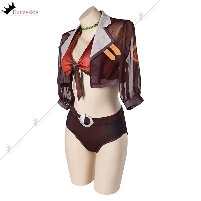 

COSda@Game Rivals Doreen Cosplay Swimsuit Costume Women Bikini Halter Strap Swimwear Summer Women's Costumes Beach party Anime O