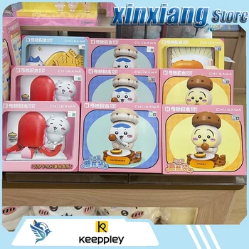 KEEPPLEY Chiikawa Building Blocks Set Cute Hachiware Usagi Momonga Mini Figure Display House Pancake Desk Ornament DIY Bricks
