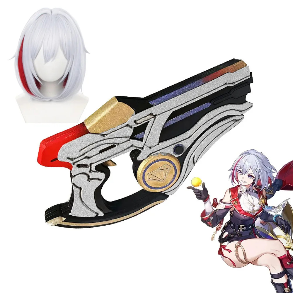 Hot Game Honkai Star Rail Topaz Cosplay Props Gun Anime Carnival Halloween Party Roleplay Accessories Heat Resistant Wig Hair