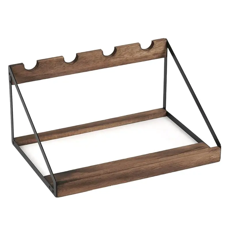 

SHGO-железная деревянная комбинированная стойка для красного вина, деревянная настольная наклонная витрина для нескольких стеллажей для хранения бутылок красного вина