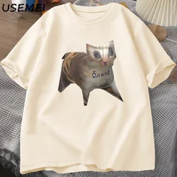 Russian Cat Meme T-shirts Funny Graphic Print Cat T Shirt Women Men Casual Cotton T-shirt Unisex Oversized Tee Shirt Man Clothes