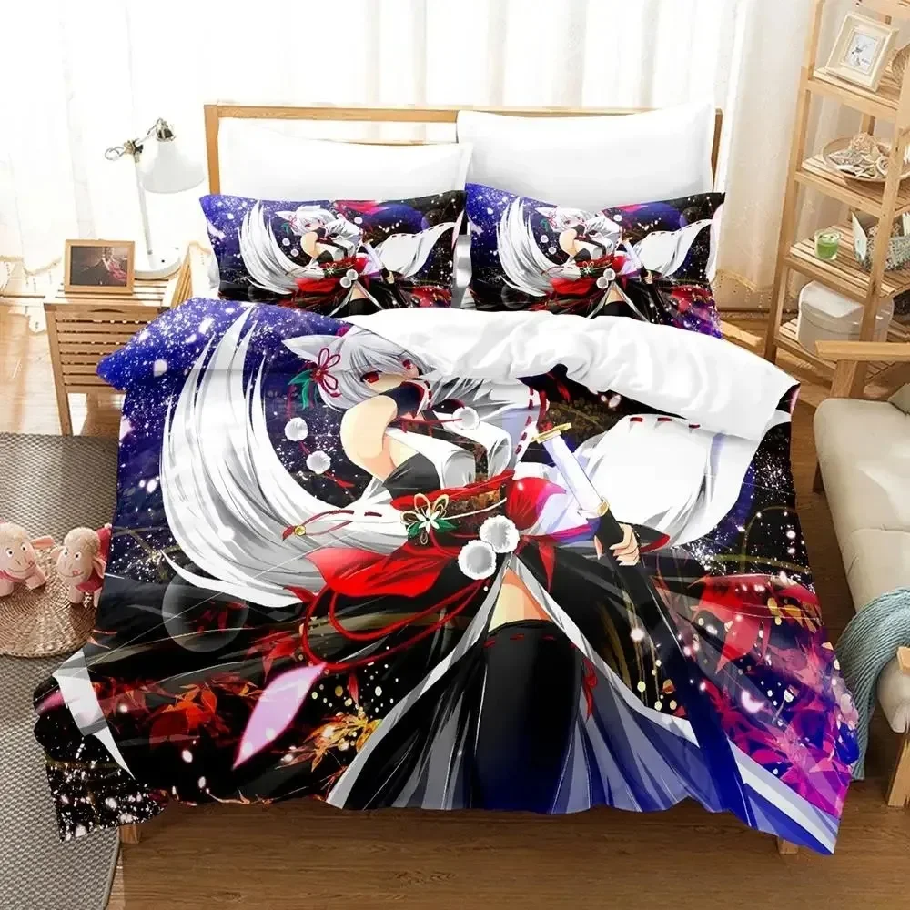 2025 Kawaii Inubashiri Momiji Touhou Bedding Set Single Twin Full Queen King Size Bed Set Adult Kid Bedroom Duvet cover Set