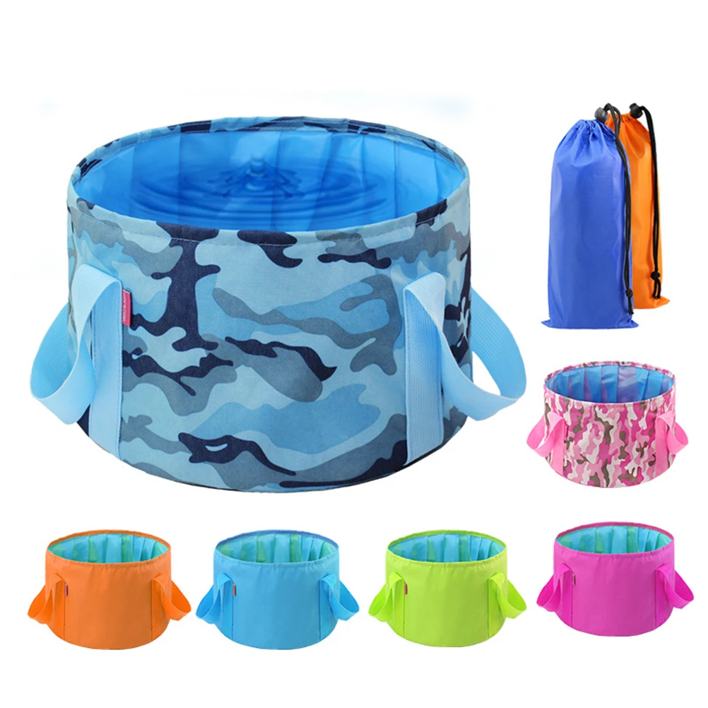 

15 L Portable Folding Water Basin Buckets Collapsible Foot Bath Tub Wash Bins for Camping Outdoor Storage Travel