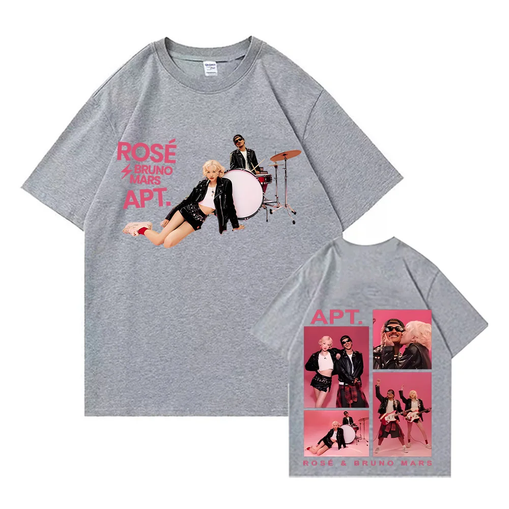 APT ROSÉ & Bruno Mars تي شيرت نمط جديد DesignSense بلايز عالية الجودة الصيف تيز موضة النساء الرجال الجانبين بلايز للجنسين