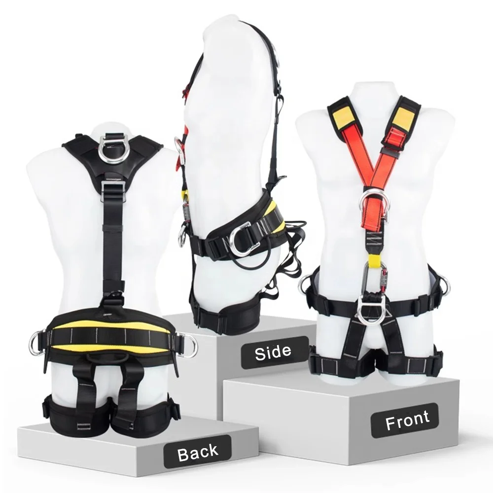 Cintura di sicurezza per tutto il corpo a cinque punti ad alto carico Imbracatura di sicurezza Attrezzatura anticaduta per alpinismo Arrampicata Salvataggio
