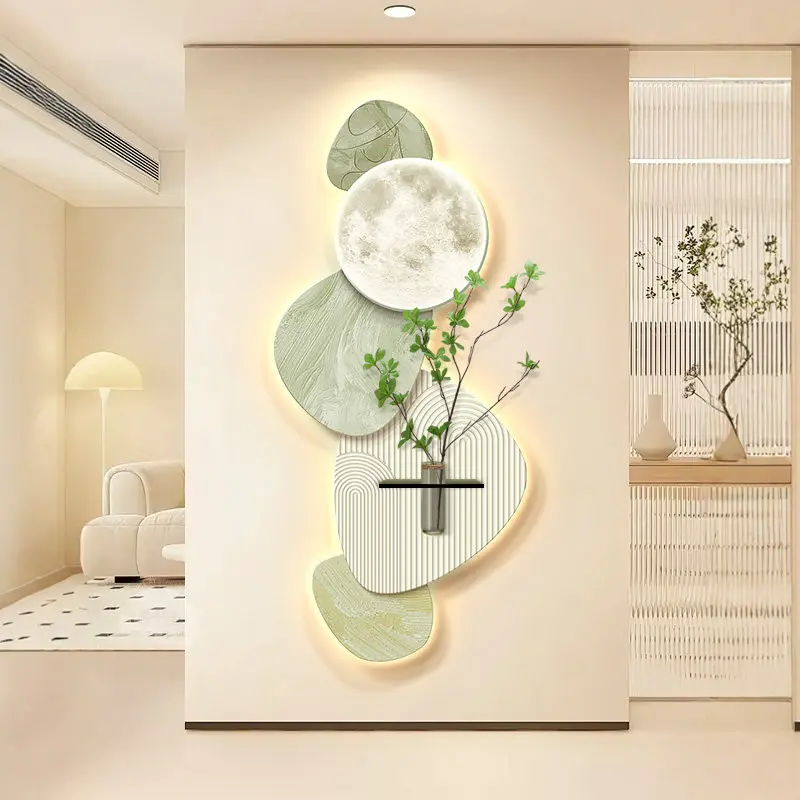 Hall decoration paintings, cream landscape paintings, DIY hydroponic plants, and modern corridor hanging paintings
