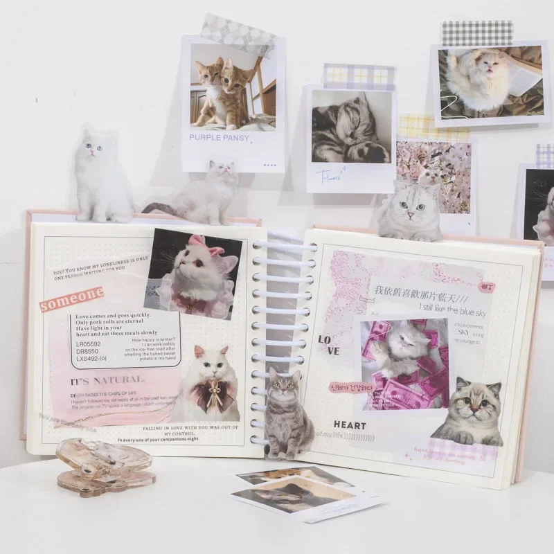 45 teile/paket Kawaii Schreibwaren aufkleber Katze Thema Tagebuch Planer Dekorative Aufkleber Scrapbooking Handwerk Aufkleber 8 arten