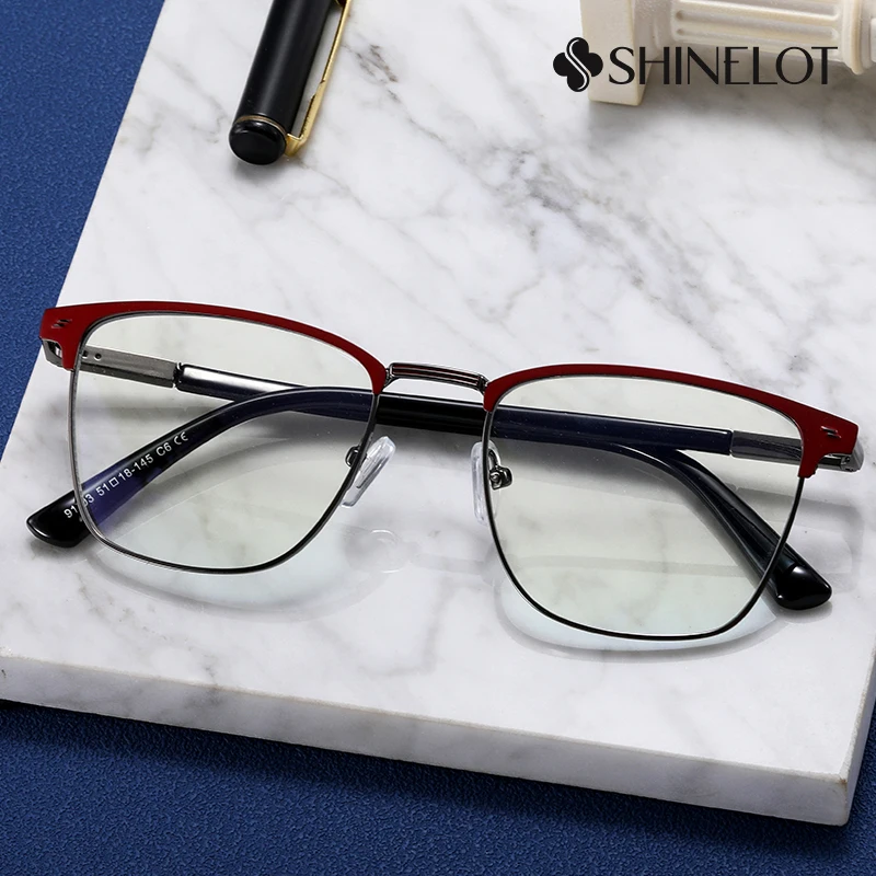 

91703 Men Business Eyeglasses Frame Anti-Blue Light Prescription Glasses Frame Youth Style Workplace Spectacles Eyewear