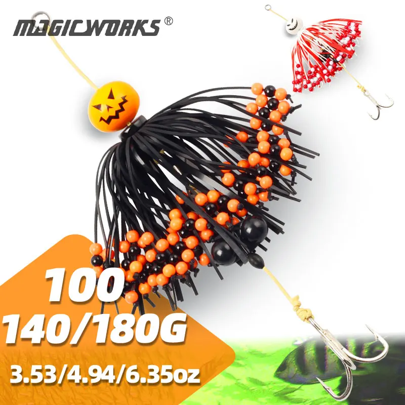 

Magic Works Tairubber Metal Jig 100g 140g 180g Tairaba Fishing Lures for Catfish Artificial Baits with Rubber Skirts Tackle