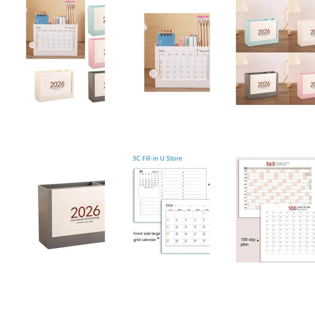 G8TA 2026 Desk Calendar Organizers With Pen Holders And Planning Page Office Gift