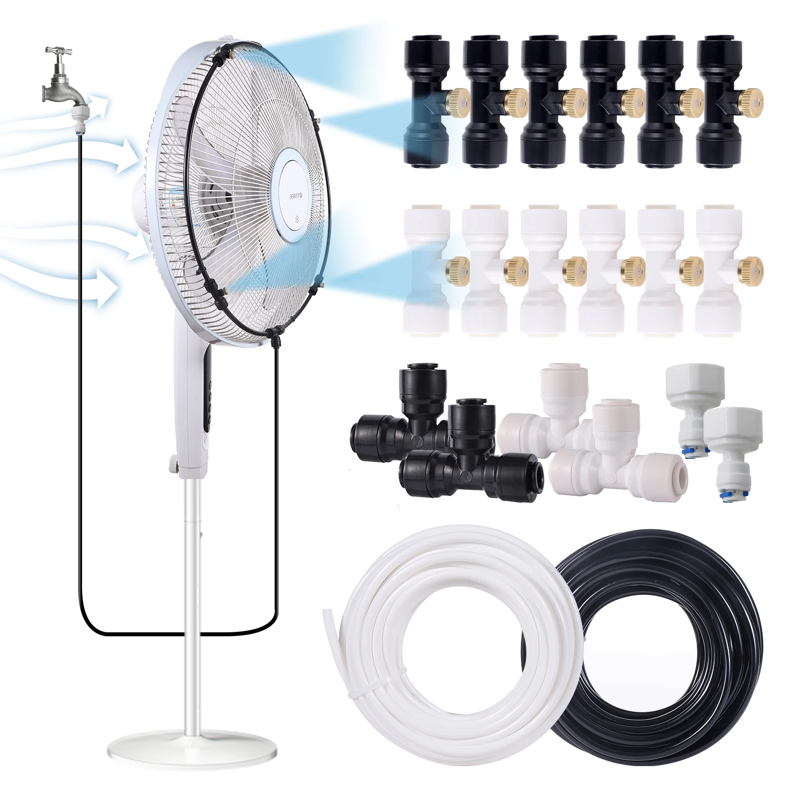 Outdoor Misting Cooling System 3/6/10m Garden Patio Terrace Balcony Drop Temperature Nebulizer DIY Fan Cooler Fog Sprayer