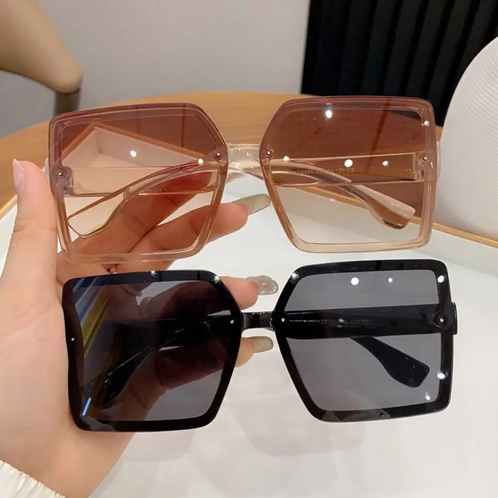 Fashion Plastic Oversized Sunglasses UV400 Big Frame Women Square Sun Glasses Quadrilateral Eyewear for Lady for Unisex