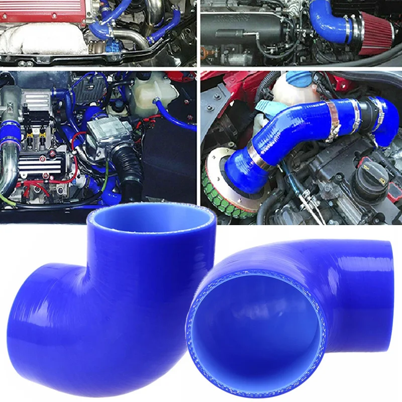 Universal  90° Bend Silicone Hose Coupler 45‑102mm Blue Rubber Elbow Joiner Intercooler Coolant Hose Car Parts
