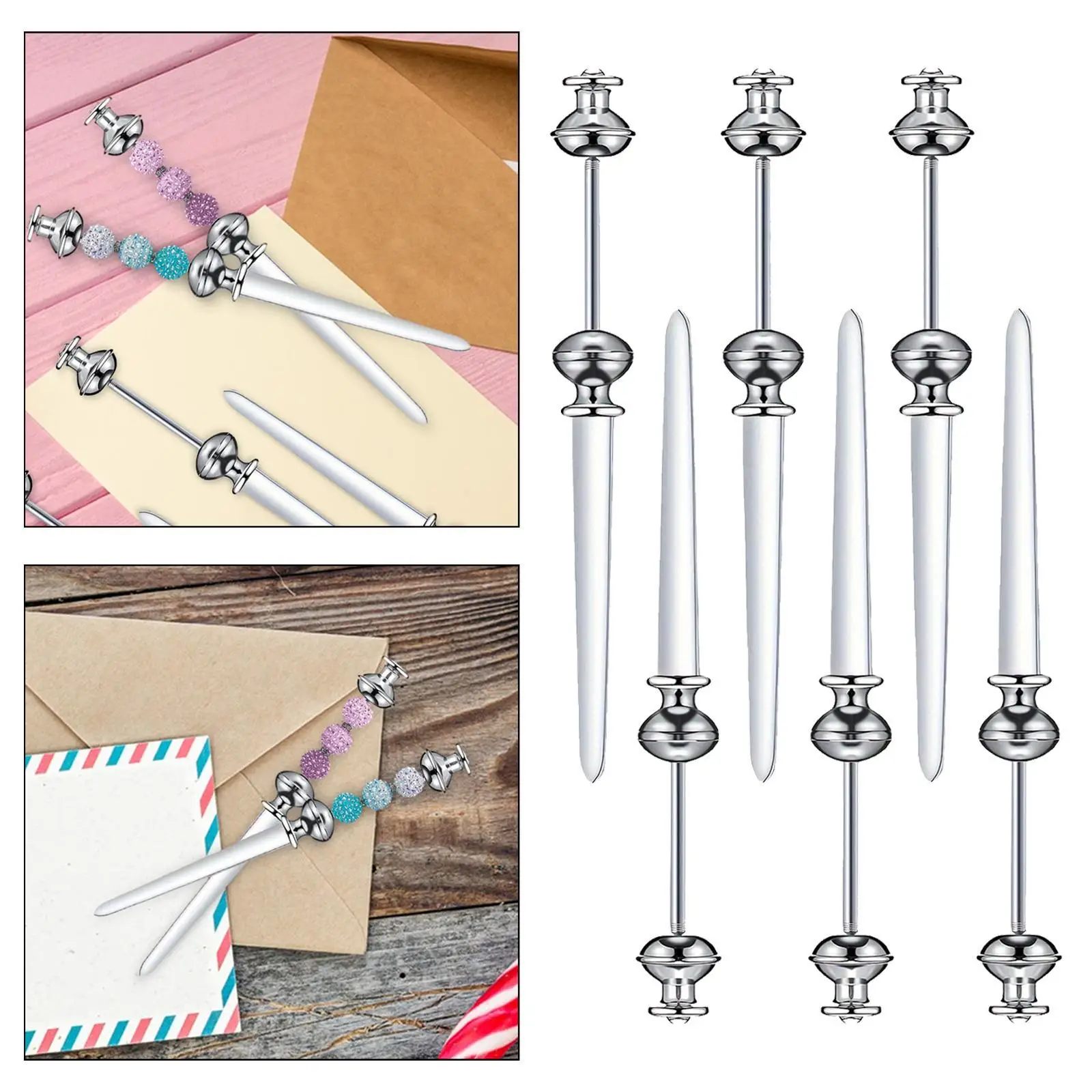 6 Pieces Letter Opener Stainless Steel School Work Desk Ornament Rounded Handle Manual Smooth Ergonomic Envelope Letter Opener
