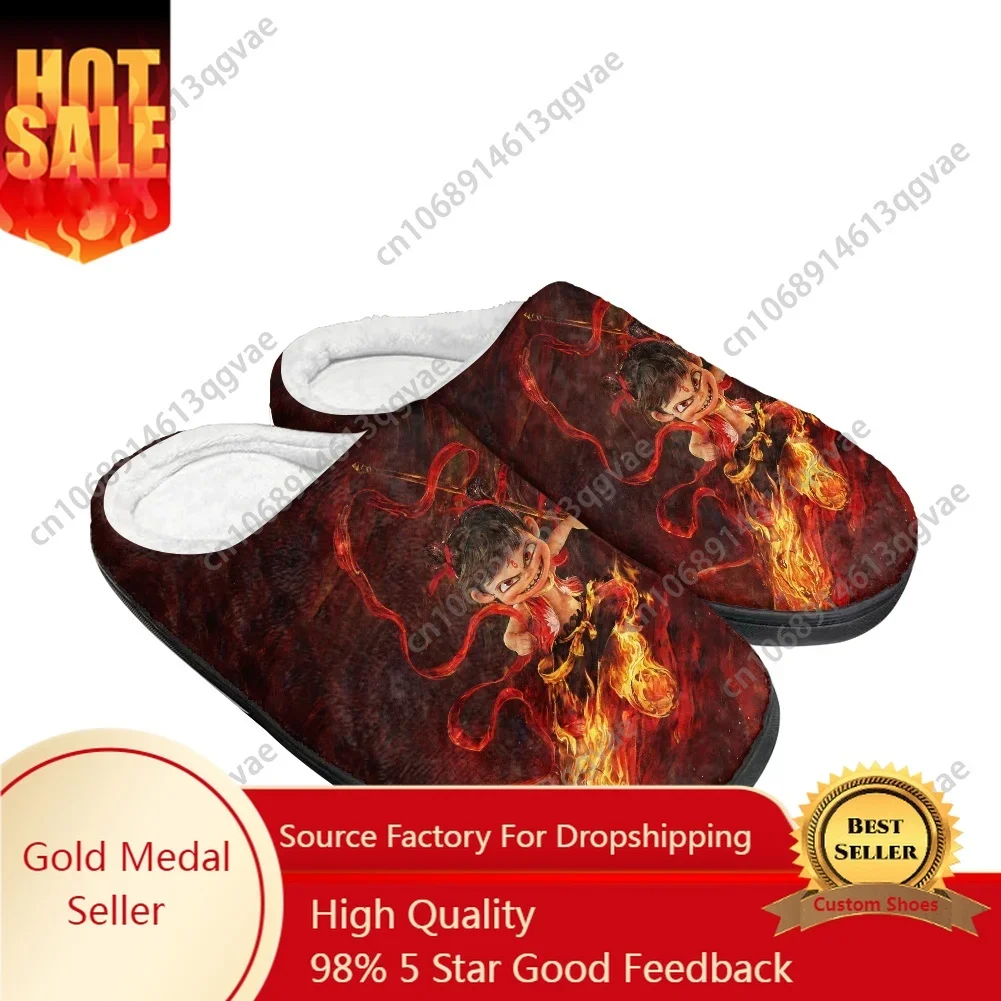 

Nezha 2 Devil Boy Conquers The Dragon King Home Cotton Slippers Mens Womens Teenager Plush Bedroom Keep Warm Shoe Custom Slipper