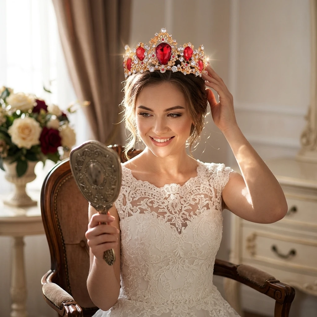 Couronne confortable et étincelante pour cérémonie de mariage, diadème de mariée en alliage et cristal, élégante tiare de princesse, accessoires de fête